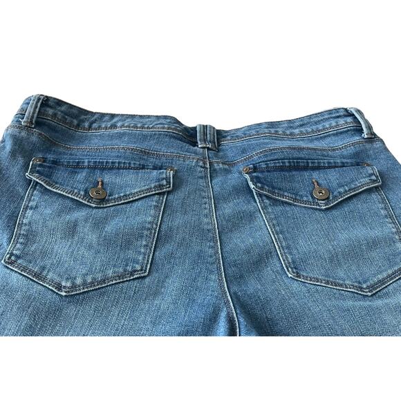 STYLE & CO. HIGH-RISE STRAIGHT CUFFED LEG JEAN CAPRIS, WOMENS, 12, DENIM BLUE - Picture 4 of 11